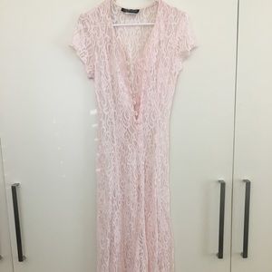 Vintage baby pink lace dress
